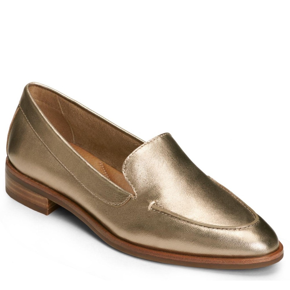 Aerosoles East Side Loafer in Gold Leather